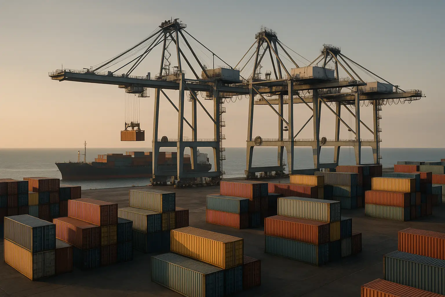 תמונה המציגה משלוח ימי בתהליך שילוח ימי בינלאומי