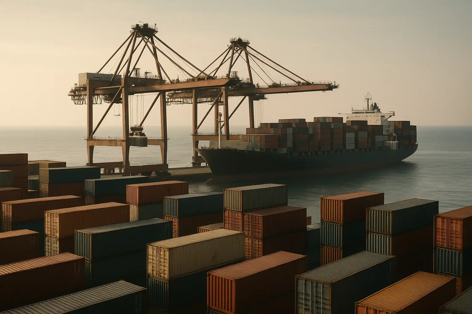 תמונה המציגה שילוח ימי בתהליך שילוח ימי בינלאומי