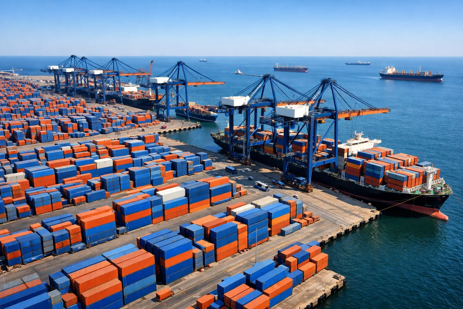 סוכן מטענים בינלאומי מנהל שילוח בנמל מסחרי