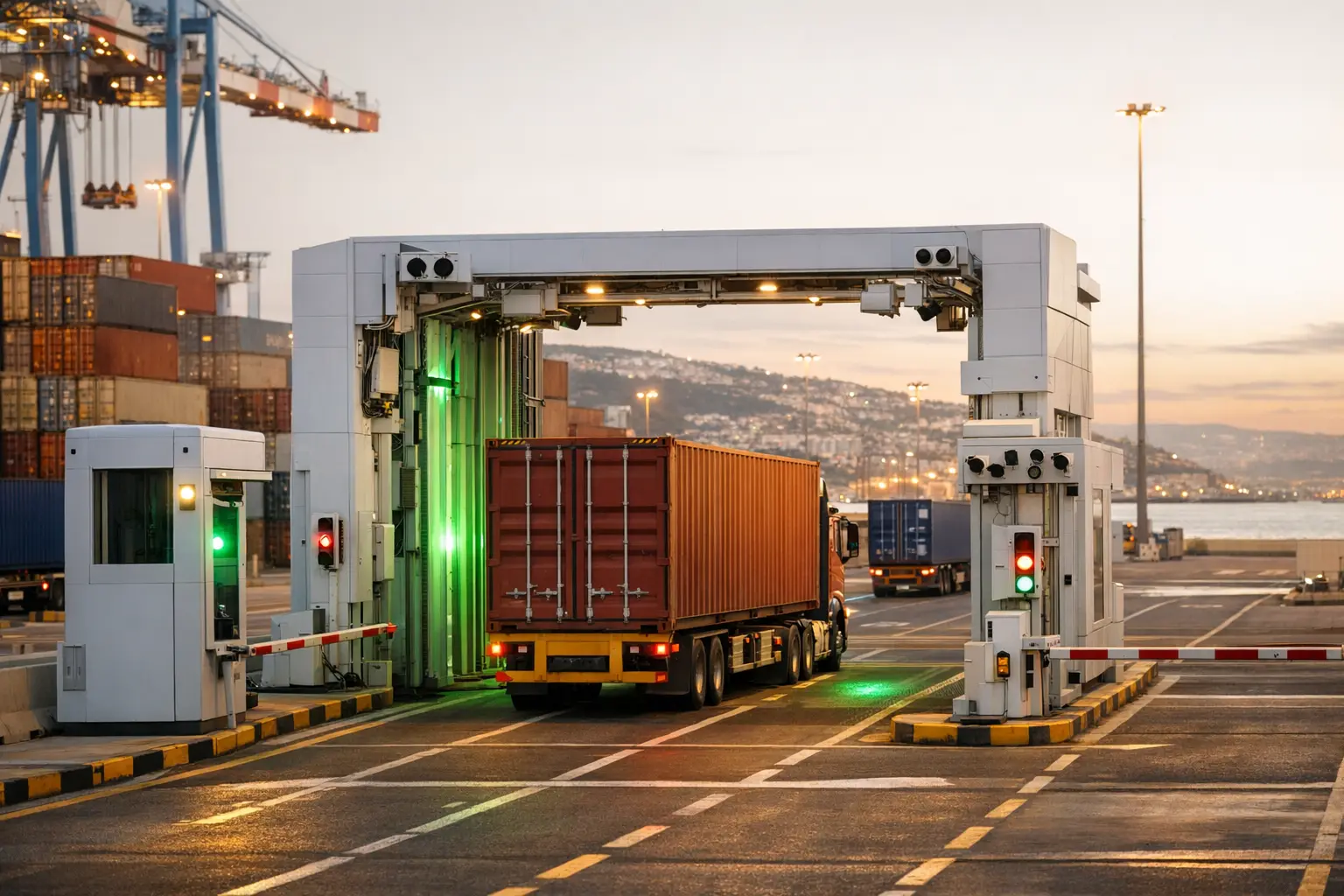 מכולות עוברות שער מכס אוטומטי