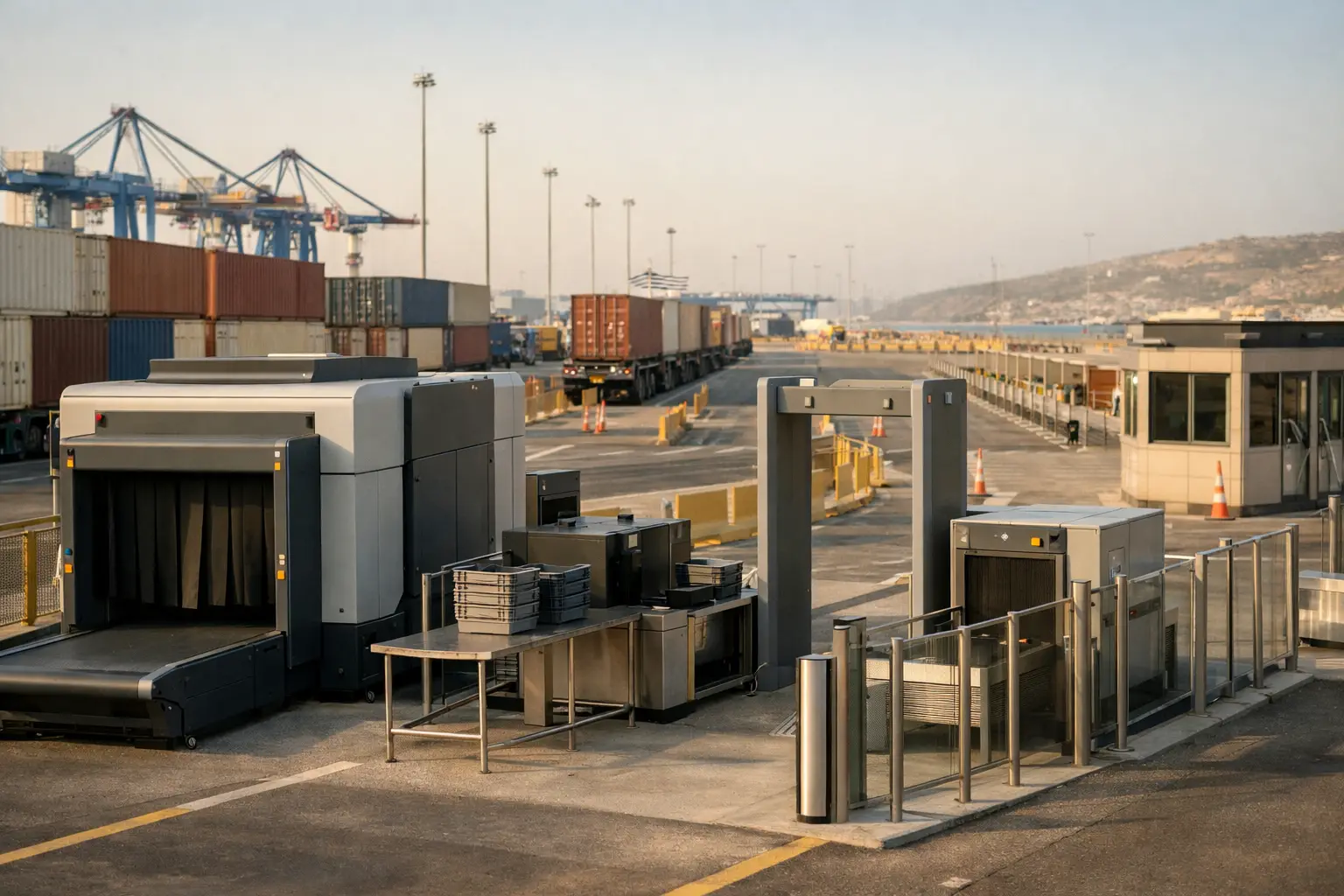 אזור בדיקת מכס בנמל מודרני